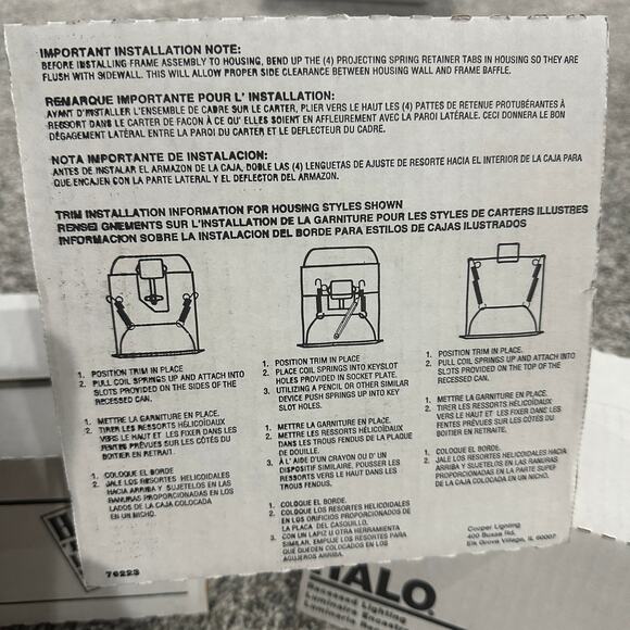 Cooper HALO 310, 6” Coilex Baffle Recessed Lighting Housing White, Lot of 3 - Picture 3 of 4